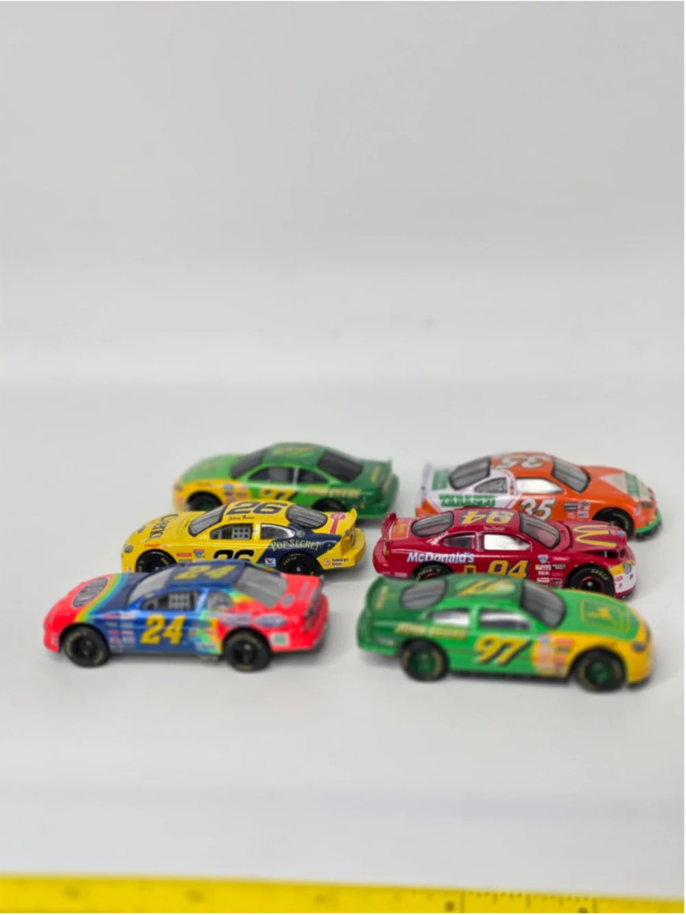 Lot of 6 Vintage 1:64 Scale Diecast Stock Cars – Racing Champions Style – NASCAR